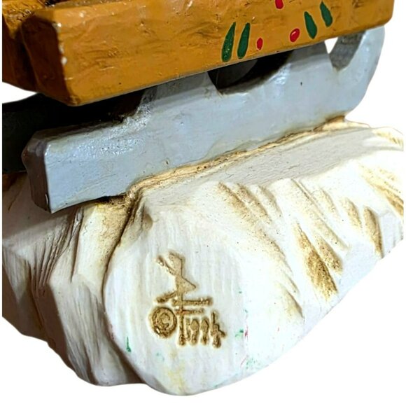 1996 David Frykman Polar Bear Sledding Fun Snow Sled Christmas Holiday Decor - Picture 3 of 9